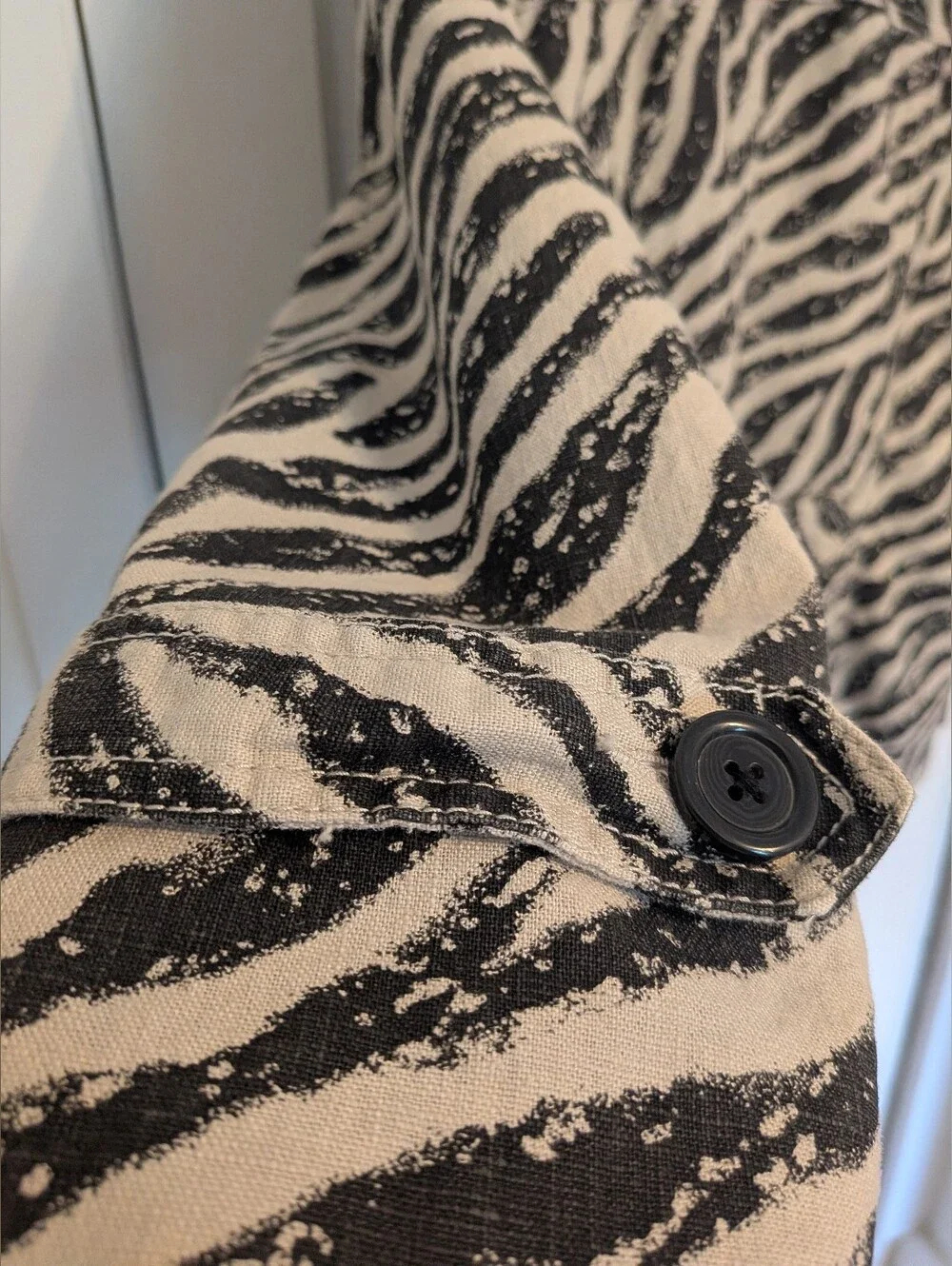 Studio Works Linen Blend Jacket Zebra Print XL